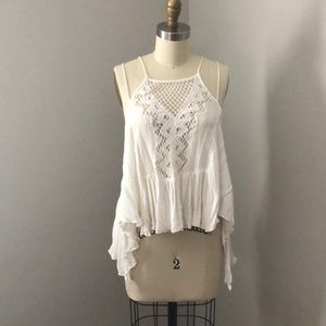 Bohemian White Crochet Strappy Tank by Ripcurl